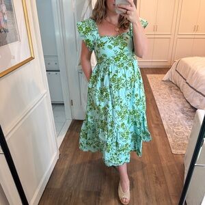 Olivia James Dress Midi Flutter Sleeve